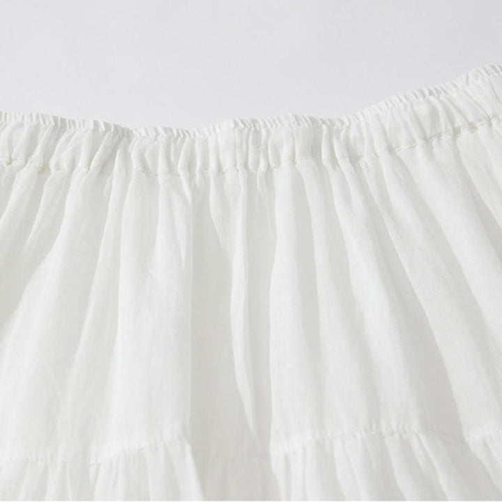 Buddha Stones Falda de mujer de cintura alta con cordón, diseño hueco y bordado, con bolsillos - image 11