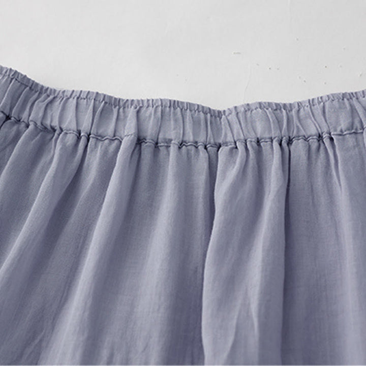 Buddha Stones Falda de mujer de cintura alta con cordón, diseño hueco y bordado, con bolsillos - image 3