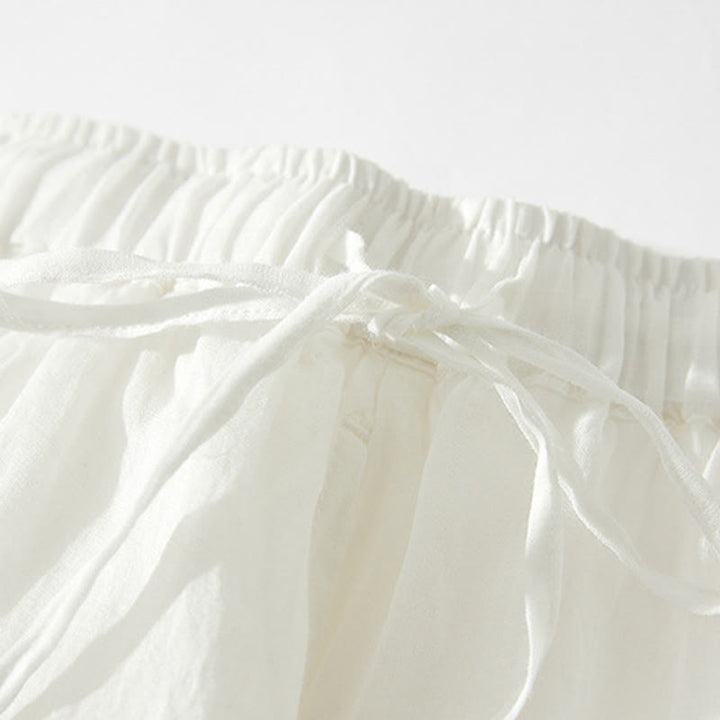 Buddha Stones Falda de mujer de cintura alta con cordón, diseño hueco y bordado, con bolsillos - image 10