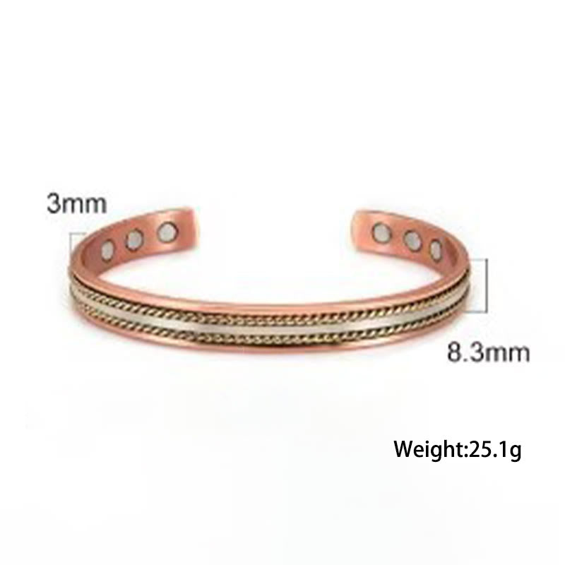 Buddha Stones Brazalete de cobre con diseño retorcido retro y abierto para la suerte y la riqueza - image 8