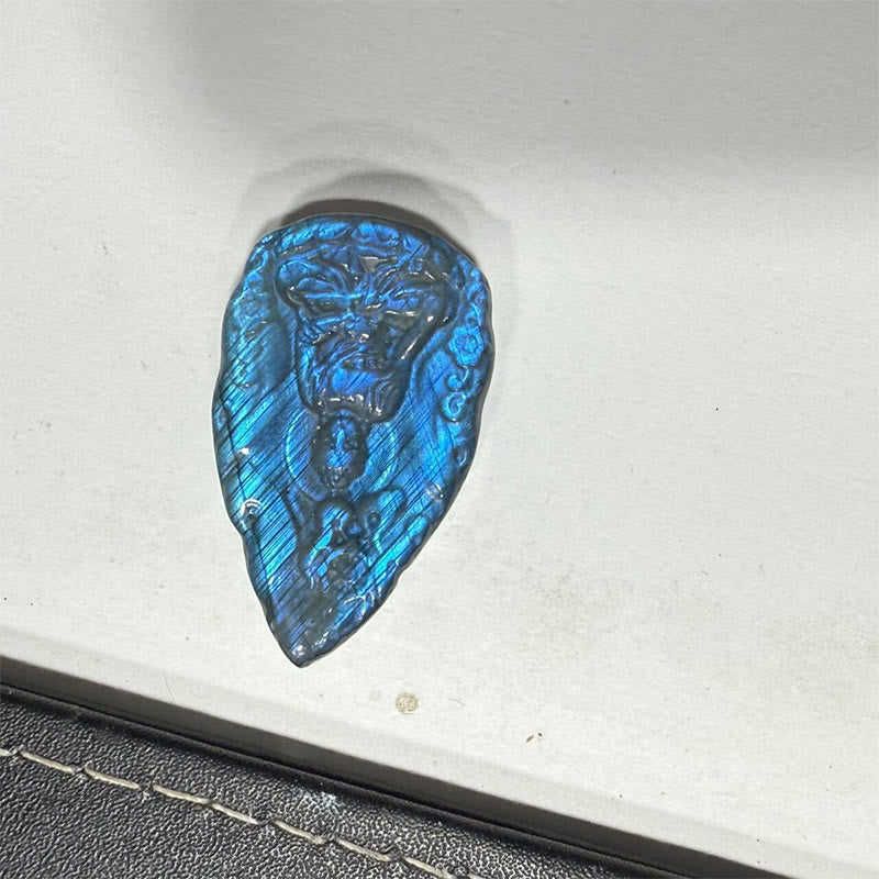 Buddha Stones Figura de Buda con grabado en forma de lágrima de labradorita natural, estatua curativa para decoración del hogar - image 11