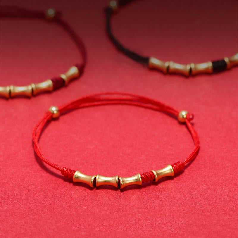 Pulsera trenzada de la suerte con diseño de bambú de plata de ley 925 con Buddha Stones - image 0