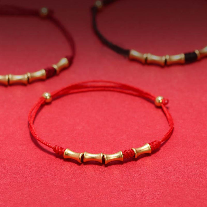 Pulsera trenzada de la suerte con diseño de bambú de plata de ley 925 con Buddha Stones - image 0