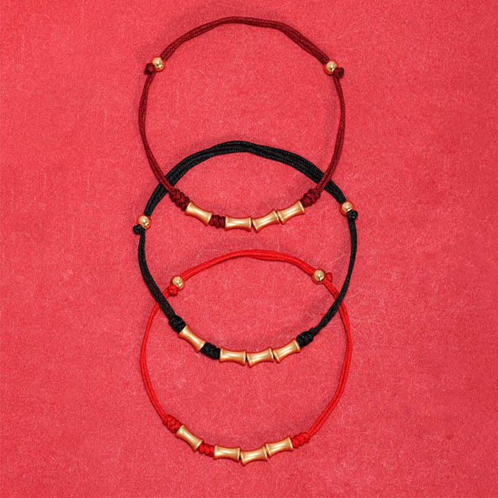 Pulsera trenzada de la suerte con diseño de bambú de plata de ley 925 con Buddha Stones - image 14