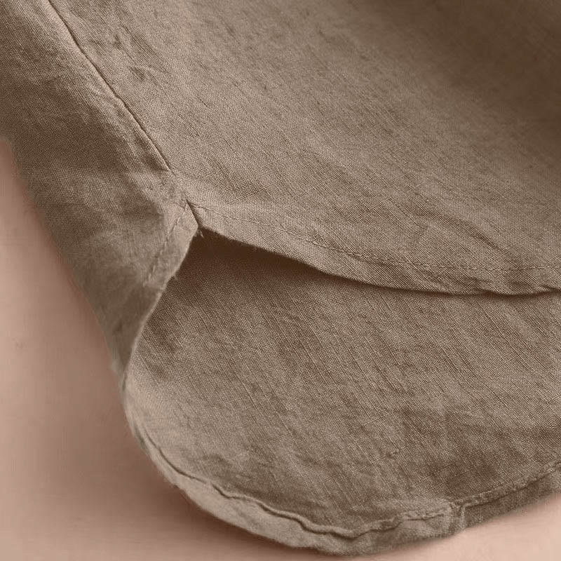 Camisa informal de manga tres cuartos con cuello redondo y diseño hueco para mujer Buddha Stones - image 9