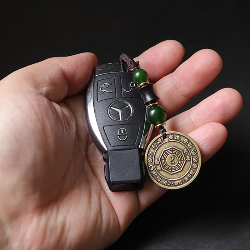 Buddha Stones Llavero de equilibrio de cobre y latón con el personaje Bagua Fu del año del caballo del zodíaco chino - image 27