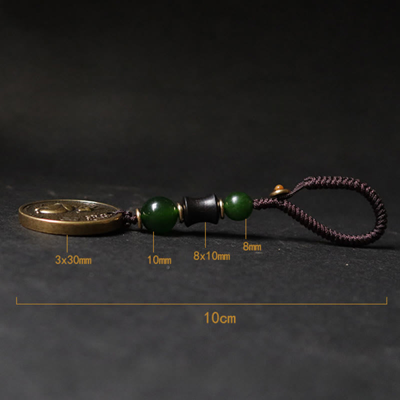 Buddha Stones Llavero de equilibrio de cobre y latón con el personaje Bagua Fu del año del caballo del zodíaco chino - image 14