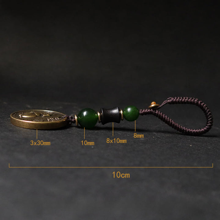 Buddha Stones Llavero de equilibrio de cobre y latón con el personaje Bagua Fu del año del caballo del zodíaco chino - image 14