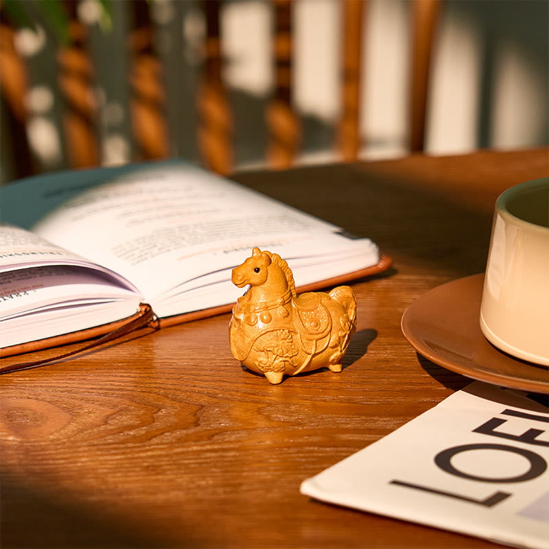 Buddha Stones Mini Año del Caballo Loto Ébano Tilo Madera Sándalo Verde Decoración 5,5*5*3,2cm - image 4