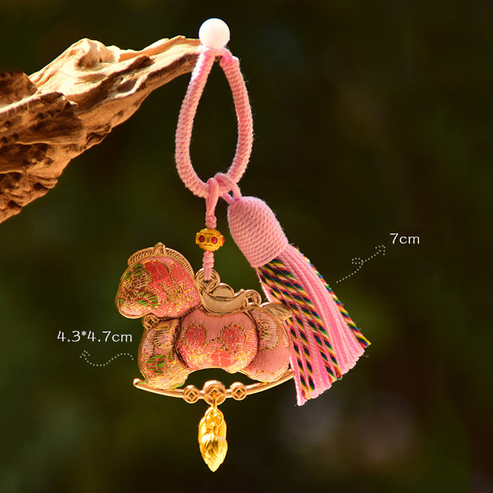 Buddha Stones y bordado del Año del Caballo. - Caballo rosa (tamaño: 43 x 47 mm) - image 3