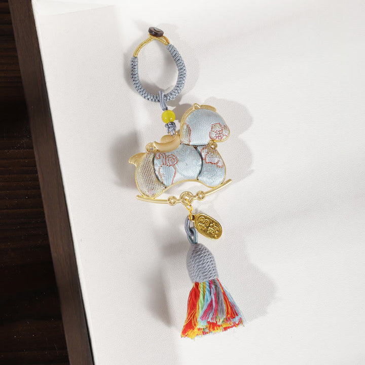 Buddha Stones Decoración colgante con bordado de hilo rojo del Año del Caballo - Caballo plateado - image 10