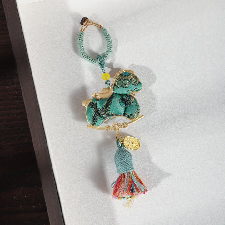 Buddha Stones Decoración colgante con bordado de hilo rojo del Año del Caballo - Caballo verde - image 13