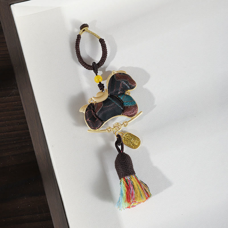 Buddha Stones Decoración colgante con bordado de hilo rojo del Año del Caballo - Caballo negro - image 15