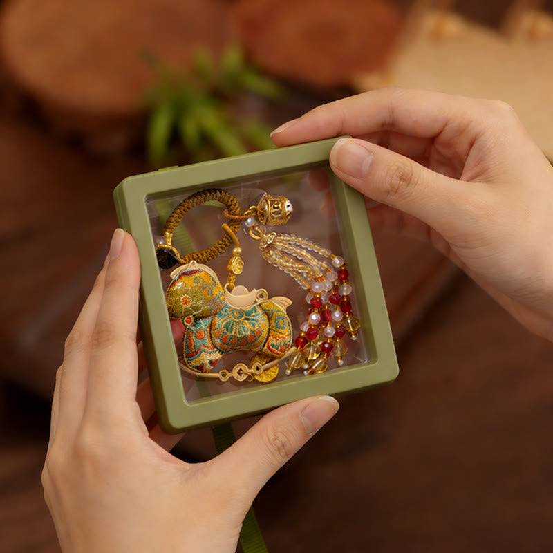 Buddha Stones Llavero de prosperidad con bordado del Año del Caballo - image 8