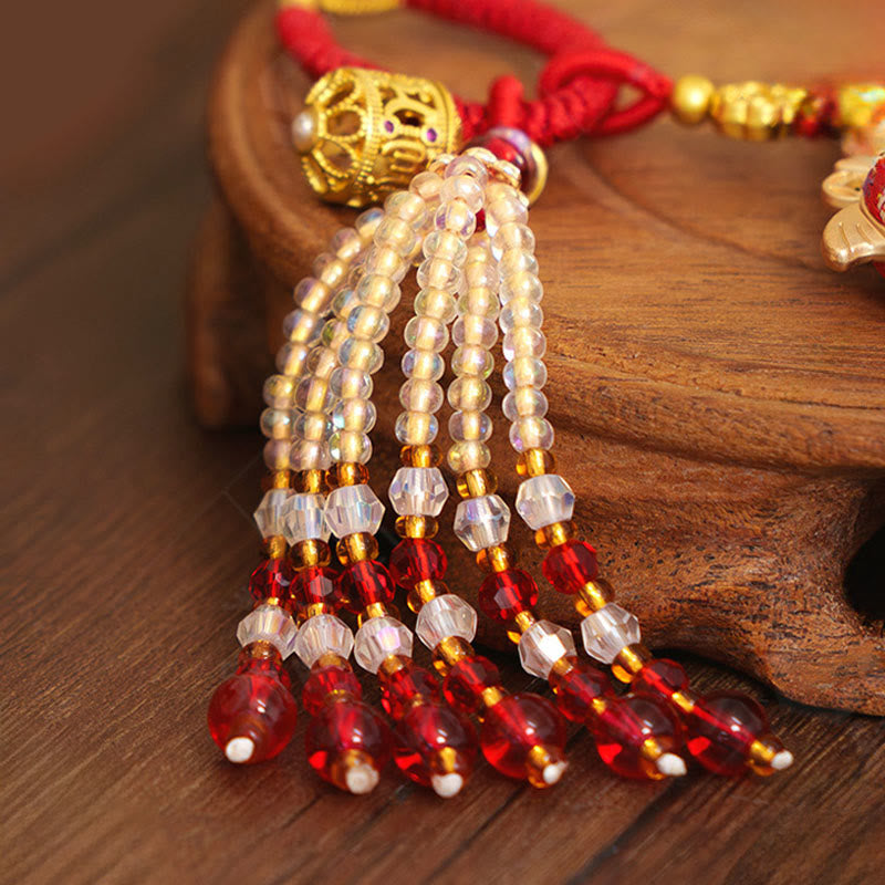 Buddha Stones Llavero de prosperidad con bordado del Año del Caballo - image 3