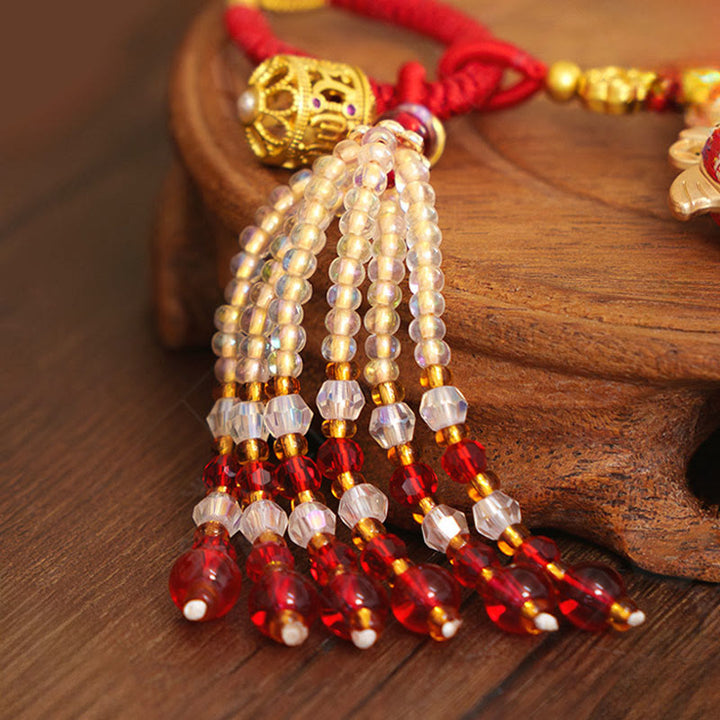 Buddha Stones Llavero de prosperidad con bordado del Año del Caballo - image 3