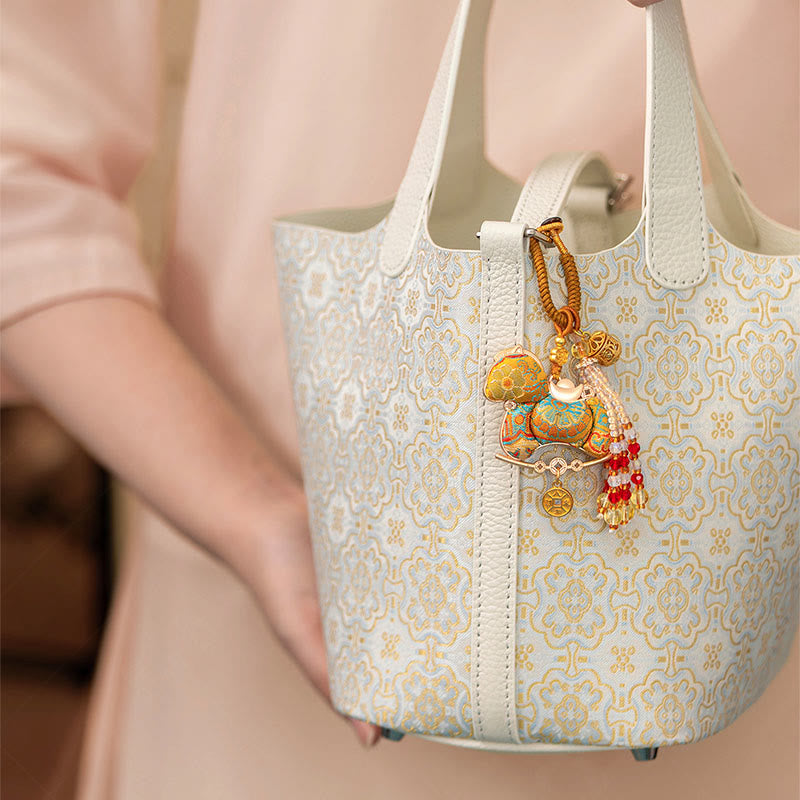 Buddha Stones Llavero de prosperidad con bordado del Año del Caballo - image 7