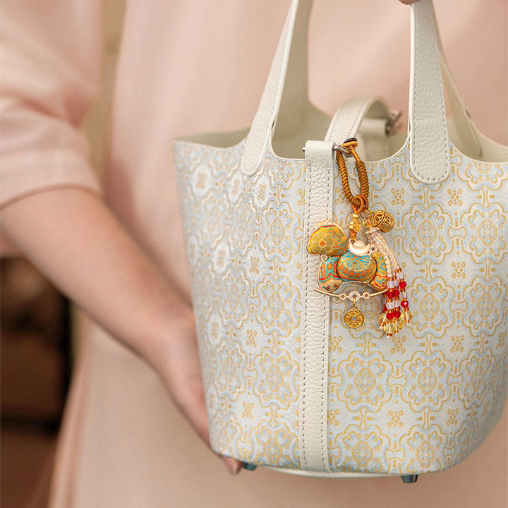 Buddha Stones Llavero de prosperidad con bordado del Año del Caballo - image 7