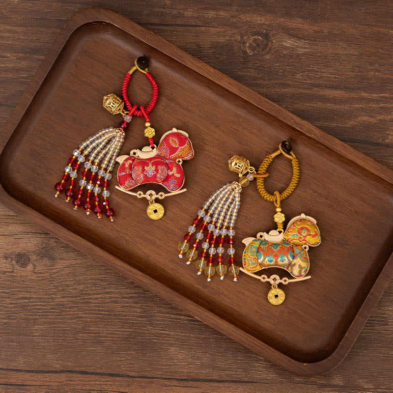 Buddha Stones Llavero de prosperidad con bordado del Año del Caballo - image 10