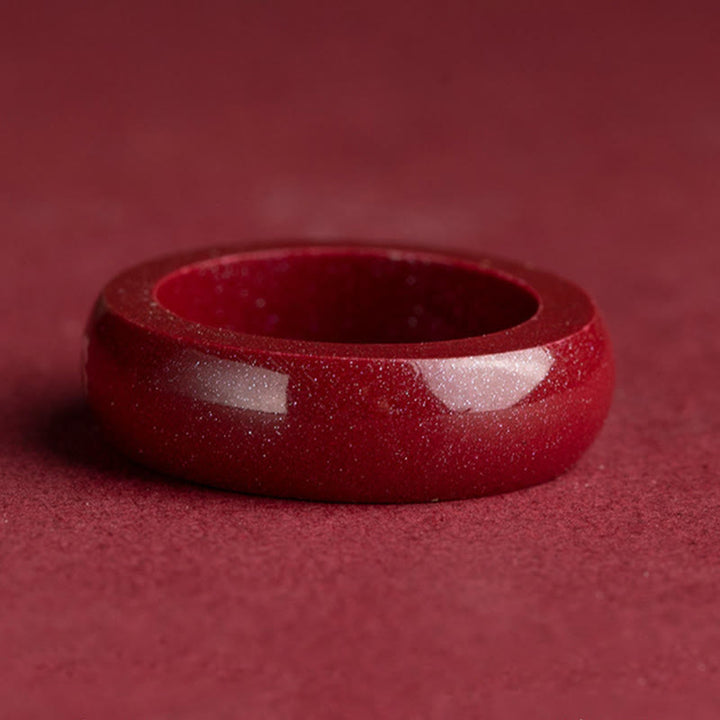 Buddha Stones Anillo de bendición de cinabrio del año del caballo del zodiaco chino - image 24