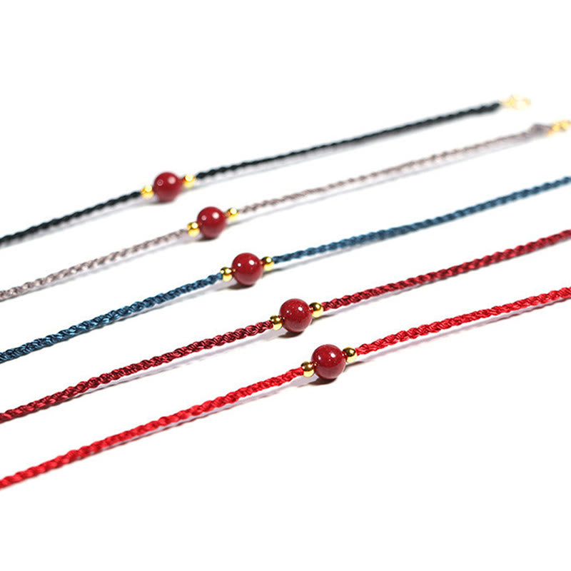 Buddha Stones Pulsera de hilo rojo cinabrio con bendición que aleja los malos espíritus - image 15