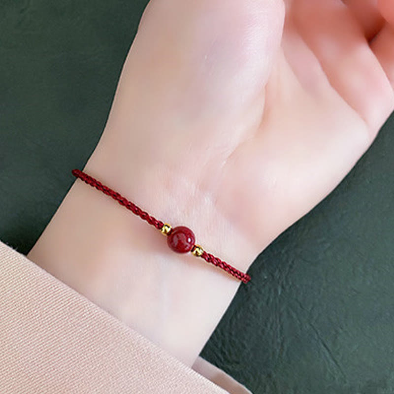 Buddha Stones Pulsera de hilo rojo cinabrio con bendición que aleja los malos espíritus - image 6