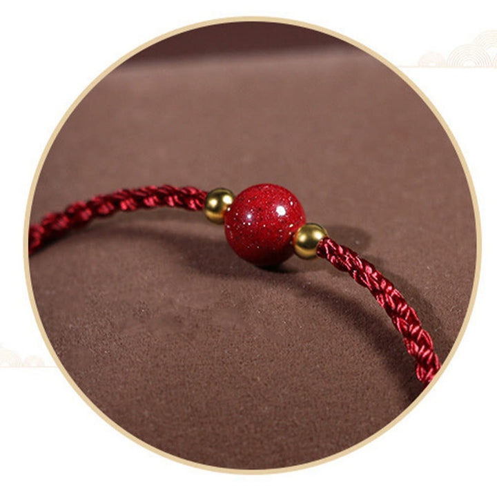Buddha Stones Pulsera de hilo rojo cinabrio con bendición que aleja los malos espíritus - image 7