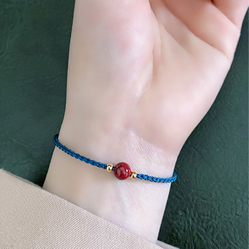 Buddha Stones Pulsera de hilo rojo cinabrio con bendición que aleja los malos espíritus - image 11