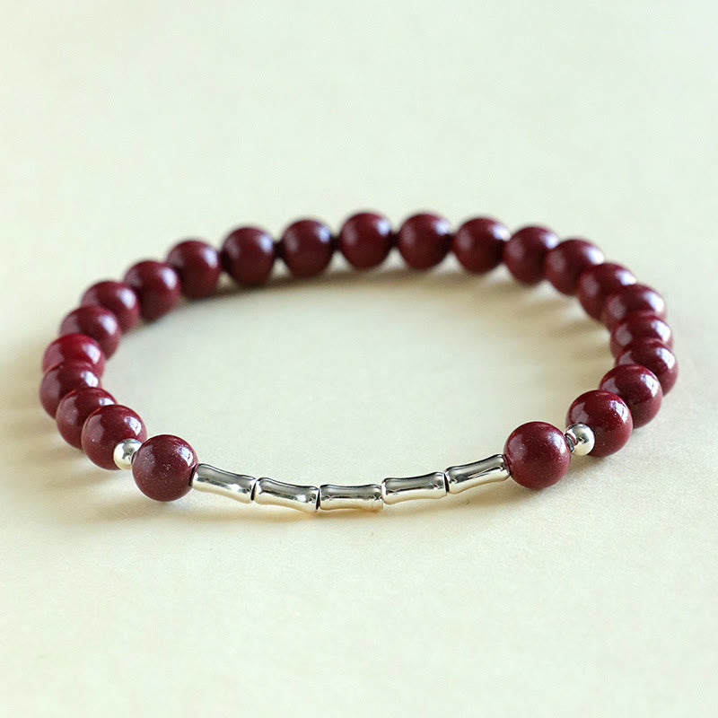 Buddha Stones Pulsera de cinabrio para la calma y la concentración en plata de ley 925 - Cuentas de cinabrio de 6 mm (circunferencia de la muñeca: 14-15 cm) - image 9