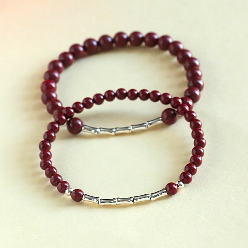 Buddha Stones Pulsera de cinabrio para la calma y la concentración en plata de ley 925 - image 10