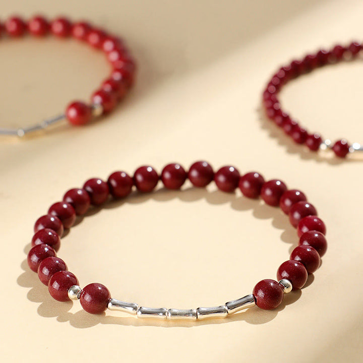 Buddha Stones Pulsera de cinabrio para la calma y la concentración en plata de ley 925 - image 13