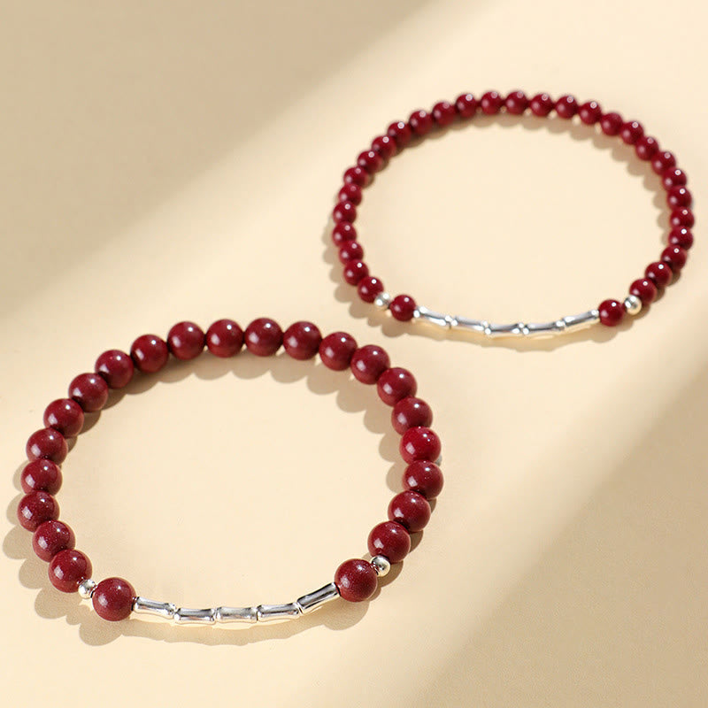 Buddha Stones Pulsera de cinabrio para la calma y la concentración en plata de ley 925 - image 12