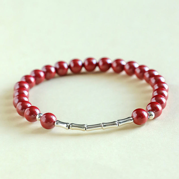 Buddha Stones Pulsera de cinabrio para la calma y la concentración en plata de ley 925 - image 8