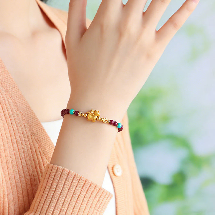 Buddha Stones Pulsera de cinabrio con el personaje Fu del Año del Caballo - image 3