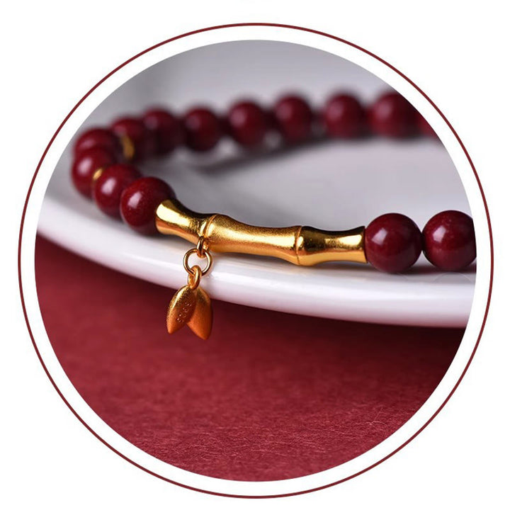 Pulsera de concentración de plata de ley 925 con Buddha Stones, bambú y cinabrio - image 12
