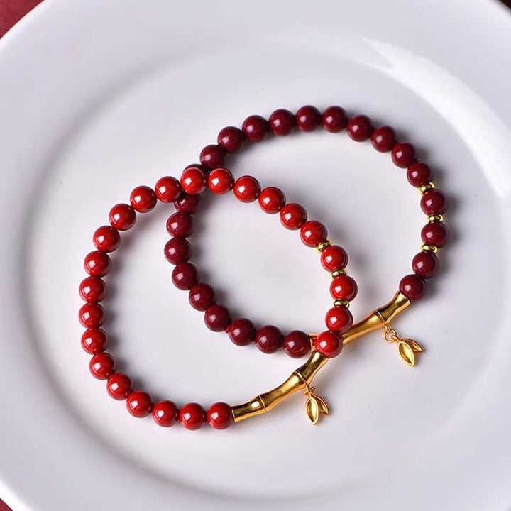 Pulsera de concentración de plata de ley 925 con Buddha Stones, bambú y cinabrio - image 14