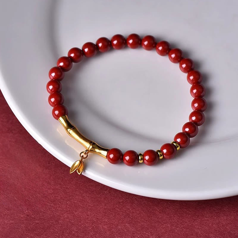 Pulsera de concentración de plata de ley 925 con Buddha Stones, bambú y cinabrio - image 4