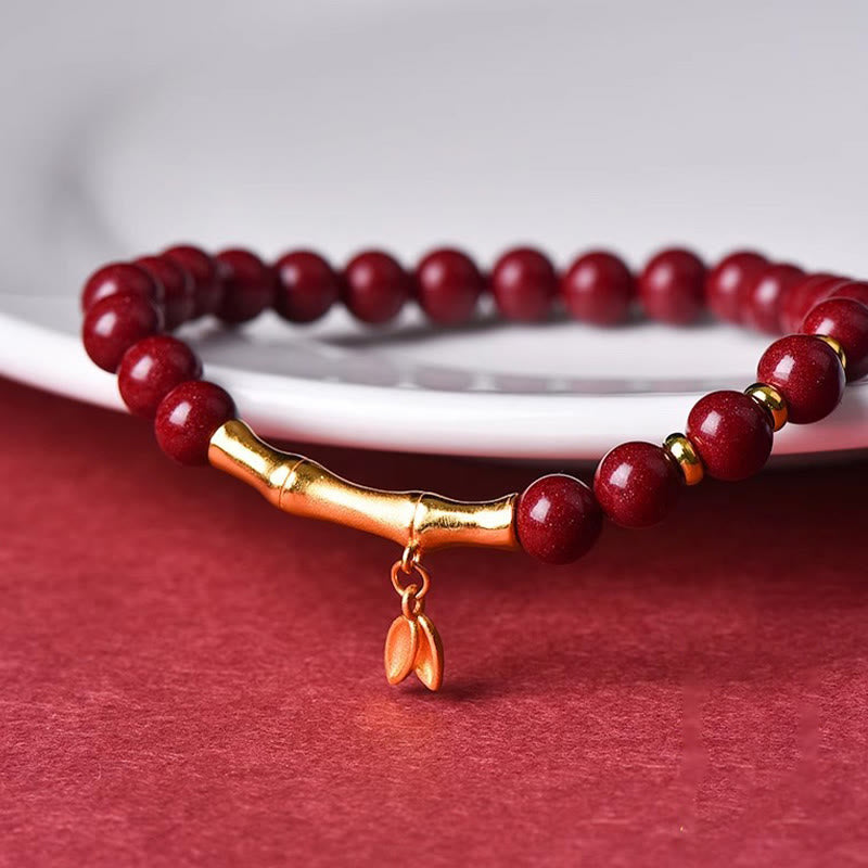 Pulsera de concentración de plata de ley 925 con Buddha Stones, bambú y cinabrio - image 13
