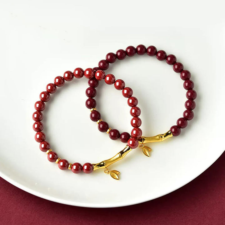 Pulsera de concentración de plata de ley 925 con Buddha Stones, bambú y cinabrio - image 15