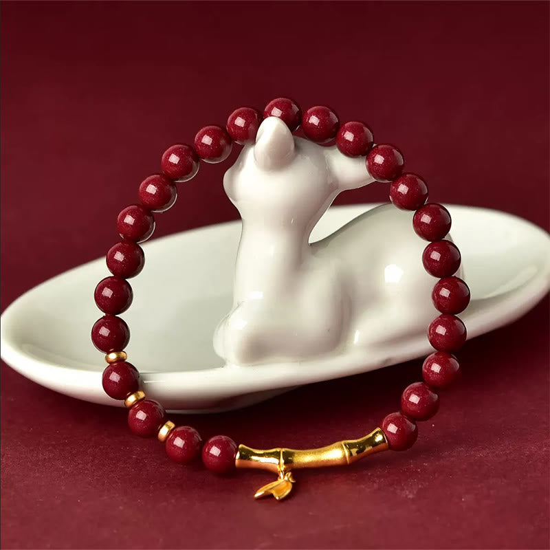 Pulsera de concentración de plata de ley 925 con Buddha Stones, bambú y cinabrio - image 10