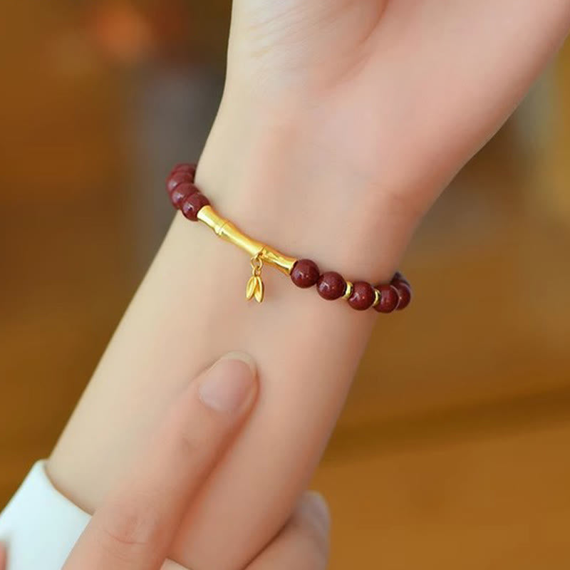 Pulsera de concentración de plata de ley 925 con Buddha Stones, bambú y cinabrio - image 11