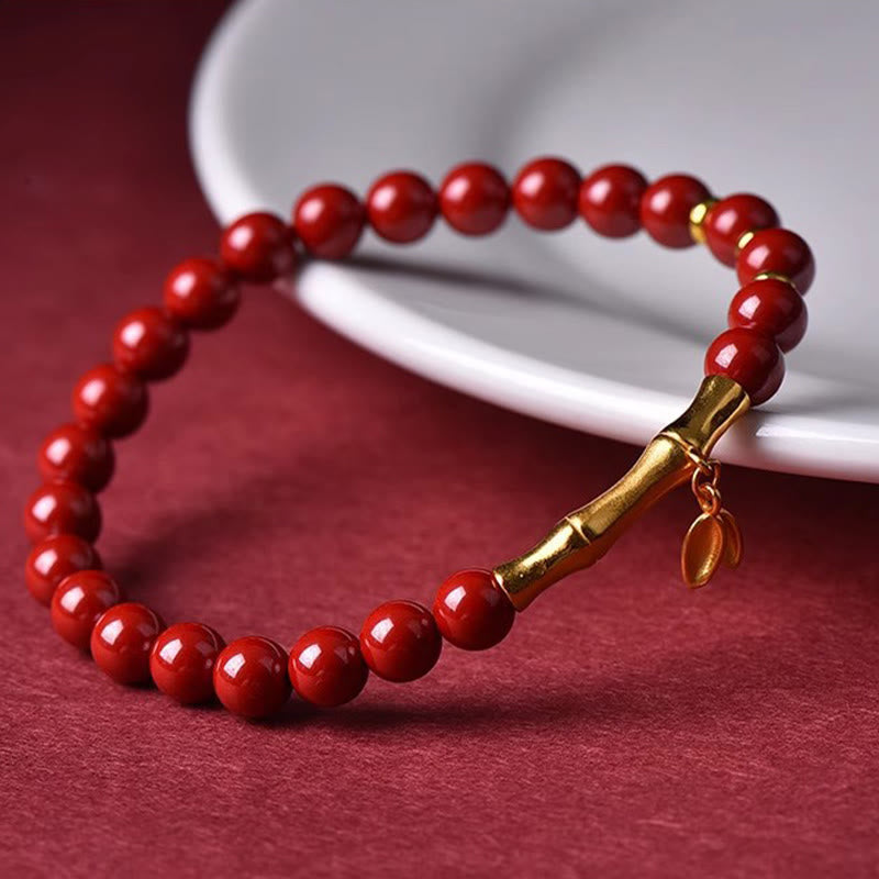 Pulsera de concentración de plata de ley 925 con Buddha Stones, bambú y cinabrio - image 8