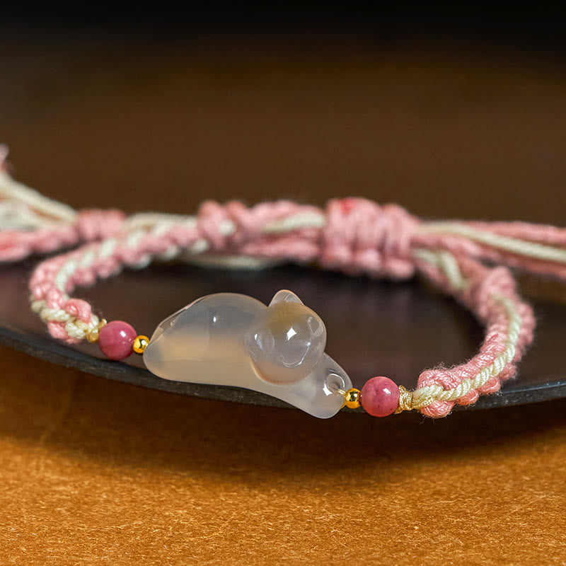 Buddha Stones Pulsera de armonía positiva de gato de calcedonia - image 1