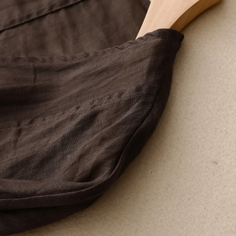 Buddha Stones Kimono de verano liso de manga larga con cordones y parte delantera abierta para mujer - image 14