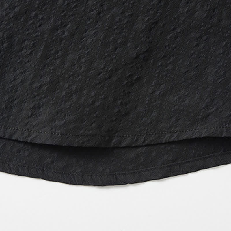 Buddha Stones Camisas de manga larga con solapa y botones para hombre, de color liso, texturizadas y con bolsillo, para primavera - image 8