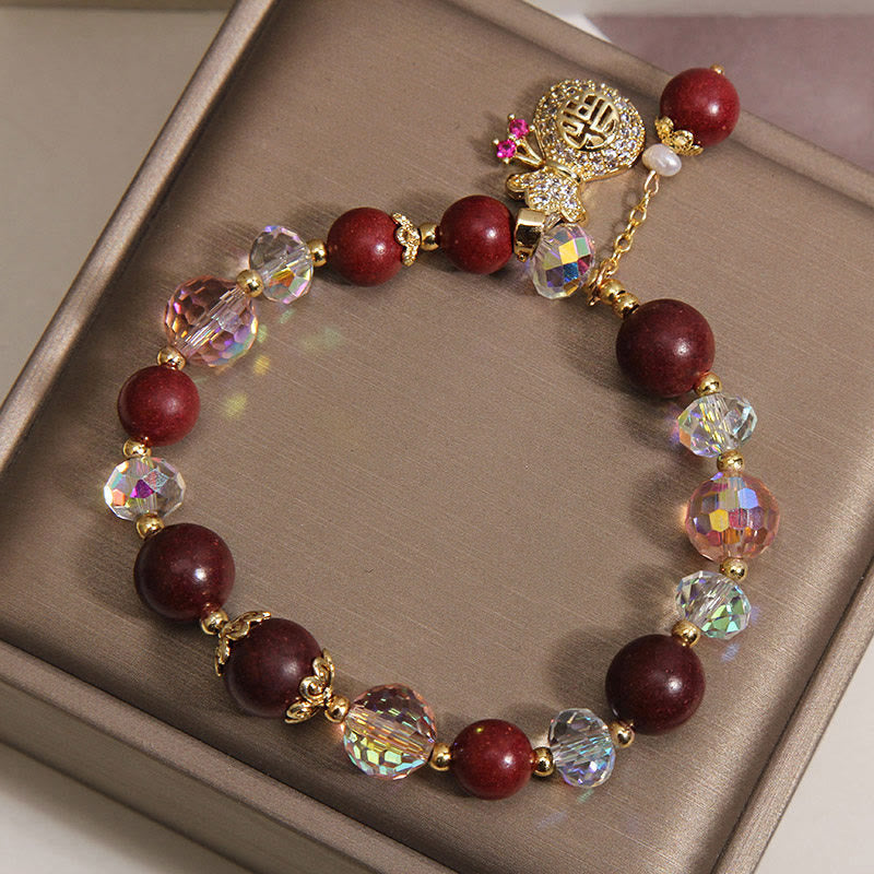 Buddha Stones Pulsera protectora con amuleto de la suerte y la bolsa de dinero de madera de sándalo Fu - image 3
