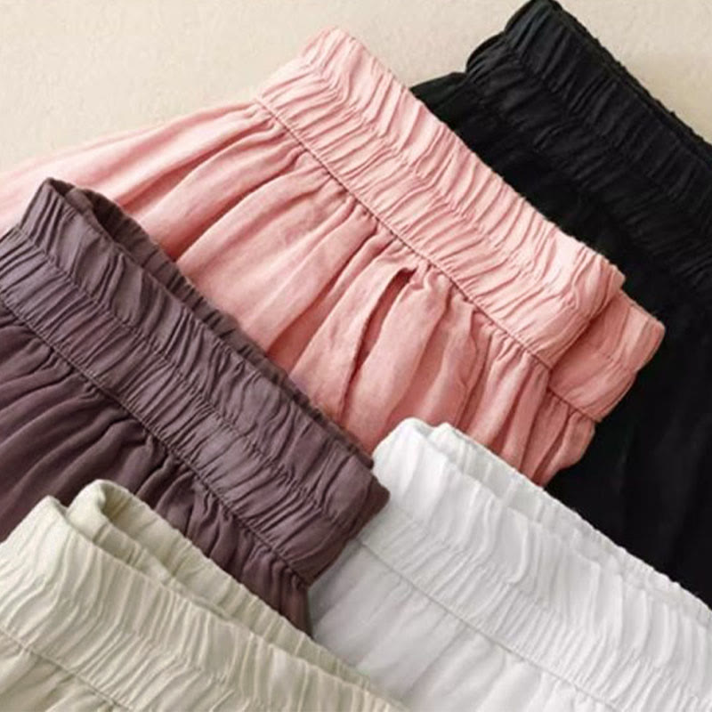 Pantalones anchos para mujer con diseño de Buddha Stones bordadas en el lateral, de largo 7-8, con bolsillos - image 18