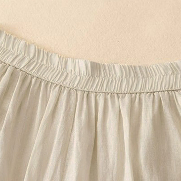 Pantalones anchos para mujer con diseño de Buddha Stones bordadas en el lateral, de largo 7-8, con bolsillos - image 8