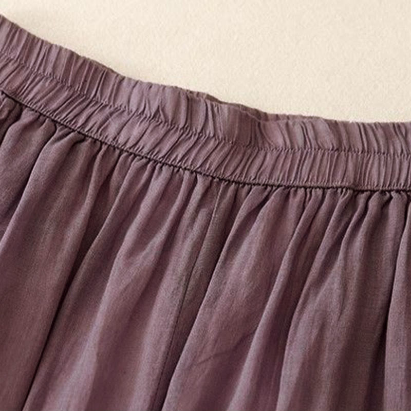 Pantalones anchos para mujer con diseño de Buddha Stones bordadas en el lateral, de largo 7-8, con bolsillos - image 1