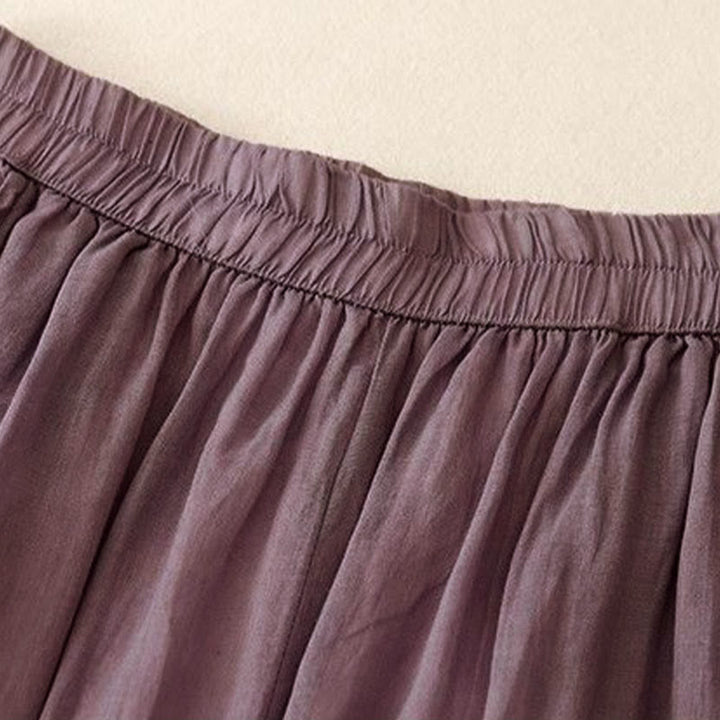 Pantalones anchos para mujer con diseño de Buddha Stones bordadas en el lateral, de largo 7-8, con bolsillos - image 1
